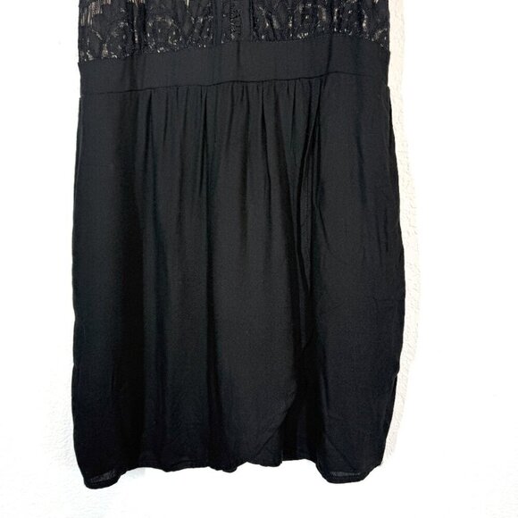 Black Mini Dress Lace Spaghetti Strap Size Small - Picture 5 of 9